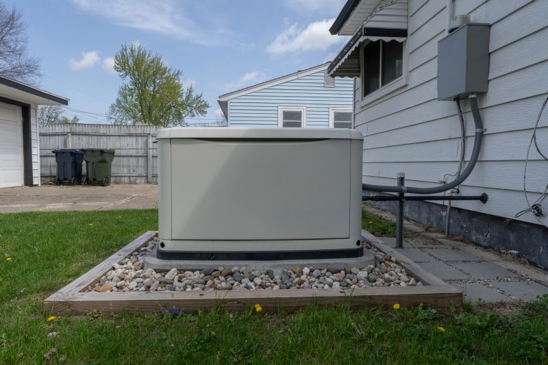 Residential Backup Generator in a Driveway